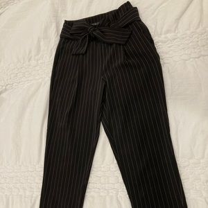 Striped Paperbag Dress Pants